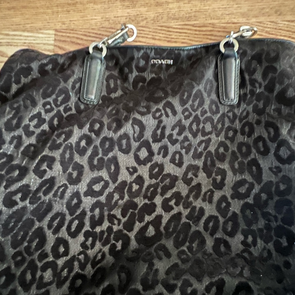 Leopard coach velvet bag